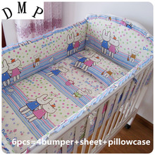 Promotion! 6PCS baby bedding set bebe jogo de cama cot crib bedding set (bumpers+sheet+pillow cover) 2024 - buy cheap