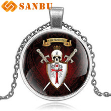 Vintage Punk Knight Templar Cross Skeleton Skull Pendant Necklace Men Women Jewelry Gift 2024 - buy cheap