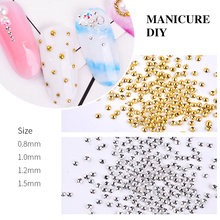 1 pack 3D Metal Charm Nail Art Decorations Gold Silver Color Caviar Beads Semicircle Design DIY Manicure Accessories Tools 2024 - buy cheap