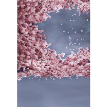 Fondo con estampado Digital de flores de cerezo rosa, telón de fondo con flor de vinilo para pared, pétalos de caída, Retro, gris, para sesión de fotos 2024 - compra barato