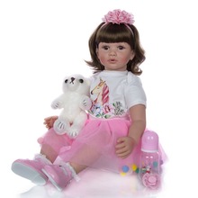 60cm very big bebes reborn toddler princess Handmade Silicone vinyl adorable Lifelike Baby Bonecas girl kid gift 2024 - buy cheap