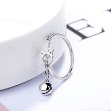 New Fashion Creative Fresh Silver Plated Jewelry Hollow Cat Bell Personality Tassel Opening Rings Gift    XZR018 2024 - buy cheap