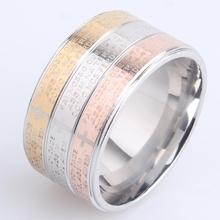 12mm três cores bíblia 316l anéis de casamento de aço inoxidável para mulheres por atacado 2024 - compre barato