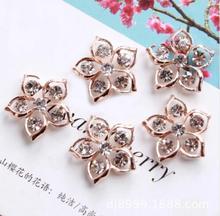 5 Pieces DIY Craft Crystal Rhinestone Buttons Flower Star Flatback Rose Gold Button Wedding Embellishment Jewelry Craft 2024 - buy cheap