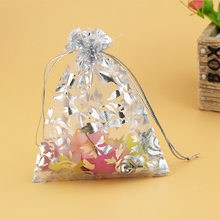 Bolsa de Organza blanca de 9x12cm con estampado de rosas para decoración de bodas, embalaje de joyería, dulces, bolsa de regalo, 200 unidades por lote, venta al por mayor 2024 - compra barato