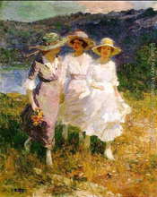 oil painting woman Walking in the Hills by Edward Henry Potthast High quality Hand painted Canvas Art Home Decor 2024 - buy cheap