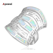 Huge Style pendientes products White Fire Opal Fashion Jewelry 925 Stamped Silver Rings for women USA #6#7#8#9#10 OR739A 2024 - buy cheap