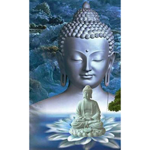 5D DIY Алмазная картина полностью квадратная круглая каменная дрель "религиозная статуя Будды" вышивка крестиком Мозаика домашний Декор подарок 2024 - купить недорого