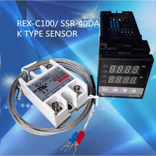 REX-C100 цифровой RKC термостат pid регулятор температуры цифровой REX-C100/40A SSR реле/K термопары зонд/радиатор 2024 - купить недорого
