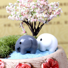 Minifiguras de animales de resina para decoración de jardín, 2 unidades por lote, manualidades en miniatura, elefante, figuritas de animales de resina 2024 - compra barato