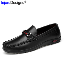 Plus Size 35-47 Genuine Leather Driving Men Shoes Fashion Metal Slip-On Lazy Casual Boat Shoes Men Hollow Out Breathable Loafers 2024 - buy cheap