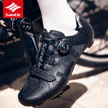 Santic-zapatos de ciclismo de carretera para hombre, calzado de equipo profesional de carreras, de TPU + nailon, transpirables, cómodos, con autosujeción 2024 - compra barato