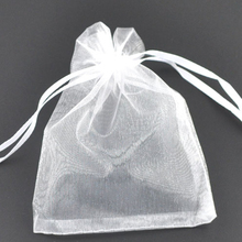 DoreenBeads bolsa y bolsa de regalo, organza, blanco, con dibujo, boda, 9x7cm. 5 unidades 2024 - compra barato