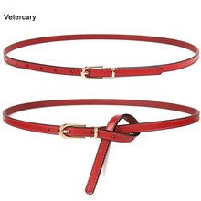 Women's Belts Genuine Leather Straps Female Waistband Simple thin strap belt jeans student cowhide belts gold pin buckle design 2024 - buy cheap