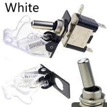 1Sets WHITE Color 12V 20A Car Auto Cover LED Light SPST Toggle Rocker Switch Control On/Off Durable 2024 - buy cheap