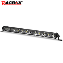 RACBOX-Barra de luz LED delgada de 13 pulgadas, haz de punto de inundación de una sola fila, 36W, para faros de motocicleta y coche, DRL, luz de trabajo antiniebla 2024 - compra barato