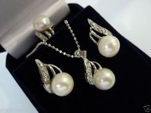 Akoya-collar de perlas, anillo y pendientes de grado AAA, color blanco, @ 2024 - compra barato