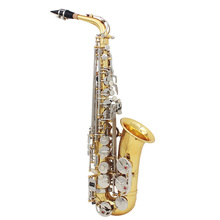 LADE Alto Saxophone Sax Glossy Brass Engraved Eb E-Flat Natural White Shell Button Wind Instrument 2024 - buy cheap