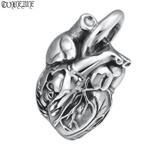 NEW 100% Silver Heart Pendant Real 925 Sterling Skull Pendant Hiphop Rock Skull Necklace Pendant 2024 - buy cheap