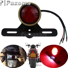 Aluminum Retro Style Motorcycle LED Tail Light Rear Brake Stop Lamp w/ License Plate Bracket For Harley Bobber Chopper Cruiser 2024 - buy cheap