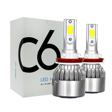 PAMPSEE-bombillas de coche LED H4 H7 9003 HB2 H11 H1 H3 H8 H9 880 9005 H13 9006 9004, faros automáticos 72W COB 9007 K, 2 uds. 2024 - compra barato