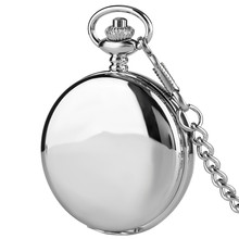 Reloj de bolsillo mecánico de plata suave, colgante, cadenas Steampunk Fob 2024 - compra barato