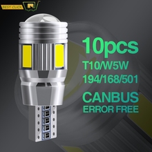 Xukey T10 Car ERROR FREE Led Lights 168 194 W5W Auto Wedge Turn Signal Trunk License Plate Bulbs 6000K HID White 6SMD-5630 12V 2024 - compre barato