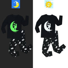 Pijamas de algodón con estampado de astronauta para niños y niñas, ropa de dormir con brillo en la oscuridad, nueva moda 2024 - compra barato