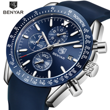 Benyar-Reloj de pulsera deportivo de lujo para hombre, cronógrafo de silicona, masculino 2024 - compra barato