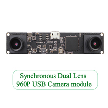 ELP USB Camera Module Micro Mini Industrial USB 2.0 Synchronized Dual Lens Stereo Camera Driverless for 3D VR 2024 - buy cheap