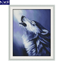 NKF Howl Cross Stitch Pattern Handmade Craft Needlework Embroidery Kit Animal Cross Stitching Set for Home Decor 2024 - buy cheap