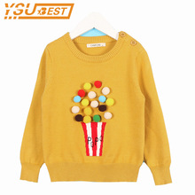 Spring Baby Girls Sweater Winter Autumn Kid Knitwear Popcorn Sweaters for Girl Knitted Sweater Pullover Clothes Yellow Gray Pink 2024 - buy cheap