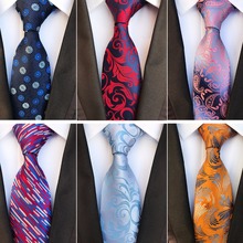 RBOCOTT New Floral Ties Men's 8cm Tie Fashion Striped & Paisley Silk Jacquard Woven Necktie Yellow Blue Color For Men Wedding 2024 - buy cheap