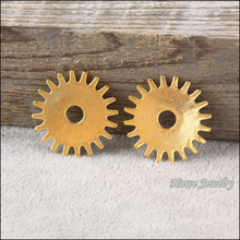 Wholesale 40 pcs Alloy Gold-color Jewelry Gear Pendants charms for bracelet necklace DIY jewelry making 2024 - buy cheap