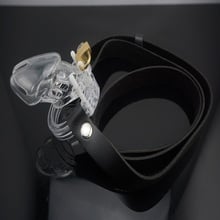 Plastic CB6000S male chastity cage leather belt cock penis ring bondage device sex toys for male 2024 - buy cheap