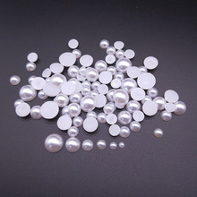 3/4/5/6/8/10mm Pure White Flatback Half Round ABS Imitation Pearl Craft Beads For DIY Nail Art Scrapbook Decoration Accessories 2024 - buy cheap