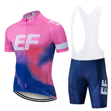 Комплект велосипедной одежды из дышащего Джерси с быстросохнущим велосипедным наполнителем, розовый, pro tour team EF, MTB, 2019 2024 - купить недорого