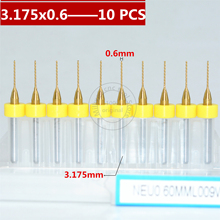 Brocas CNC de acero de tungsteno para microplacas PCB, herramienta de eliminación de chips lisos, nanotecnología, 10 Uds.-3.175mm(1/8 '') x 0,6mm 2024 - compra barato