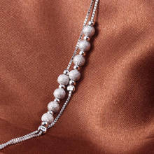 Sinya 925 Sterling Silver Bracelets pulseiras for Women Girls lover gift 17cm+2.5cm korean creative features matte beads design 2024 - buy cheap