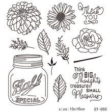 AZSG Colorful flowers and leaves  bottle Clear Stamps/Seal For Scrapbooking/Card Making/Album Decorative Rubber Stamp DIY Crafts 2024 - buy cheap