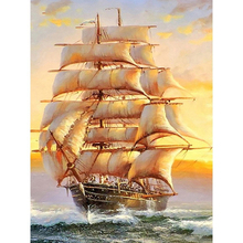 LZAIQIZG 5D DIY Diamond Painting Embroidery Ship Boat Crystal Needlework Gift Full Diamond Mosaic Cross stitch Home Decor 2024 - buy cheap