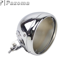 Chrome 7" Round Headlight Housing Universal Motorcycle Headlamp Shell Cover for Harley Honda Yamaha Kawasaki Cafe Racer Bobber 2024 - buy cheap