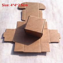 100pcs/lot-4*4*2.5cm Kraft Paper Party Box Smart Little Sized Craft Gift Fastener Ear Ring Storage Candy Package Aircraft Boxes 2024 - buy cheap