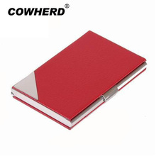 2020 Hot promotion gifts, metal& red PU leather credit ID business name card holder case,TNCH007 2024 - buy cheap