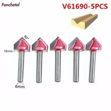 6mm*90degree*16mm-5pcs,CNC Tungsten 3D V bit,CNC machine tool,PVC,MDF,Acrylic,Carbide end mill,woodworking insert router bit 2024 - buy cheap