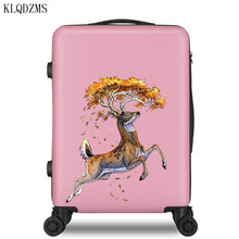 KLQDZMS-spinner de equipaje rodante de dibujos animados serie Elk, 20/22/24/26 pulgadas, ABS + PC, equipaje de viaje, maleta con ruedas 2024 - compra barato