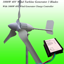 2017 Venda Quente 3 Avaliado 48 V 1000 W Gerador de Energia Eólica Lâminas & 1KW Gerador de Turbina Eólica 1KW 48 V Vento Controlador de Carga Kit 2024 - compre barato