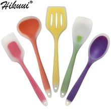 5 Pcs/Set Silicone Cooking Utensils Set Kitchen Cooking Tools Set Non-Stick Silicone Baking Tools 5 Color 2024 - buy cheap