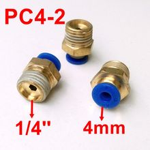 10pcs/lot 4mm Tube 1/4'' Thread Pneumatic Fitting Quick Joint Connector PC4-2 2024 - buy cheap