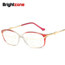 Zona Brilhante NOVO TR90 Gradient Cor Presbiopia óculos De Leitura Força não-Line Homens Óculos Bifocais Progressiva Lentes Gafa lectura 2024 - compre barato